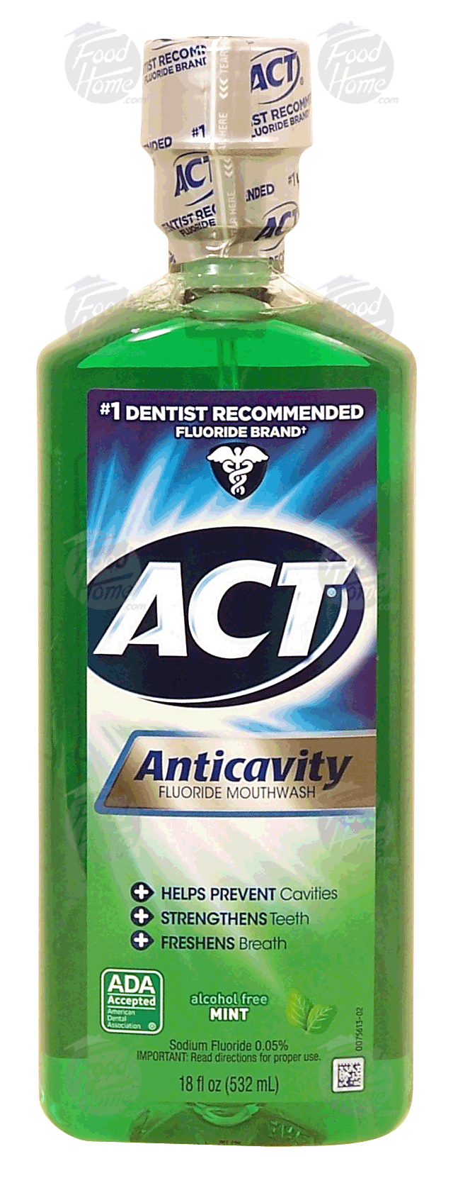 Act&nbsp;&nbsp;anticavity flouride mouthwash, alcohol free, mint Full-Size Picture
